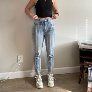 American Eagle Striped Mom Jeans